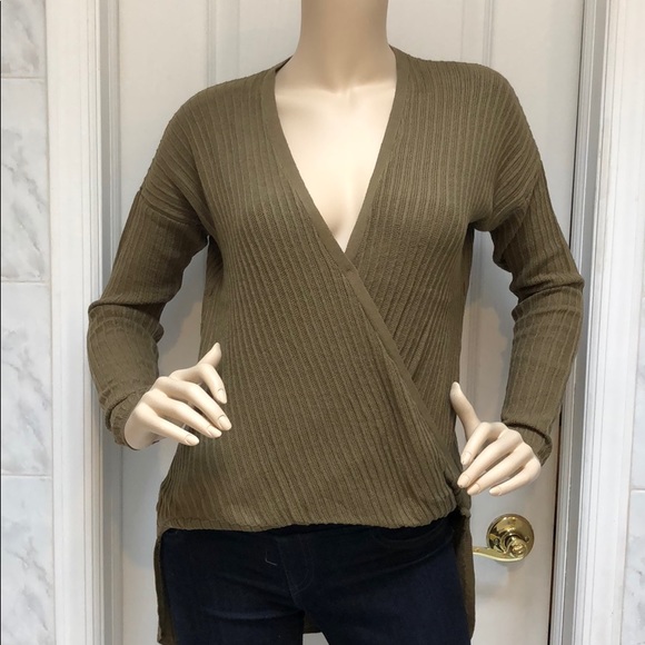 OLIVE KNIT RIBBED TOP - Picture 5 of 8